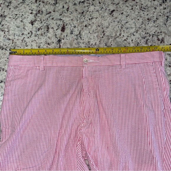 Polo Ralph Lauren Pink Seersucker Shorts Size 40” Stretch Straight Fit Men’s - Picture 6 of 7